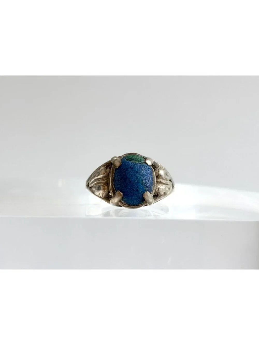 Lapis Lazuli Oval Cabochon Southwest Sterling Silver 925 Vintage Ring - sz 5.5